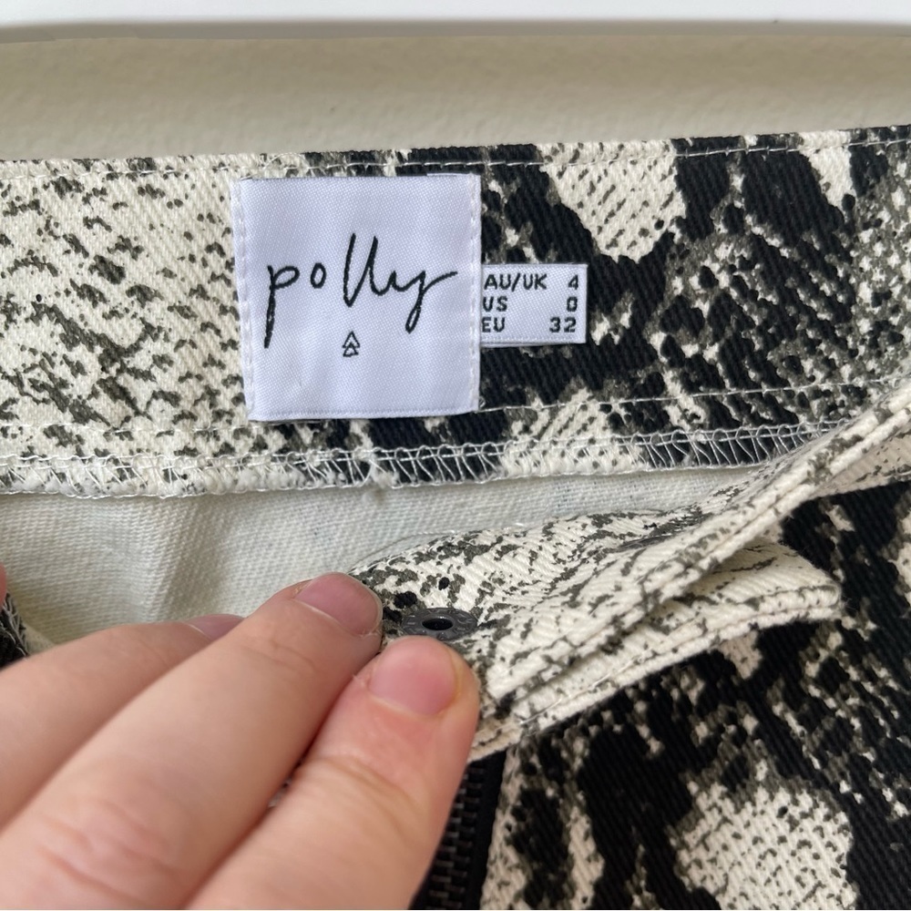 Princess Polly Alita Asymmetrical Snake Skin Print Mini Skirt Size 0 - Picture 8 of 10